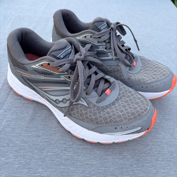 Saucony Shoes - Saucony Cohesion 13 Womens Running Shoes Grey Orange S10559-5 Size 9.5
